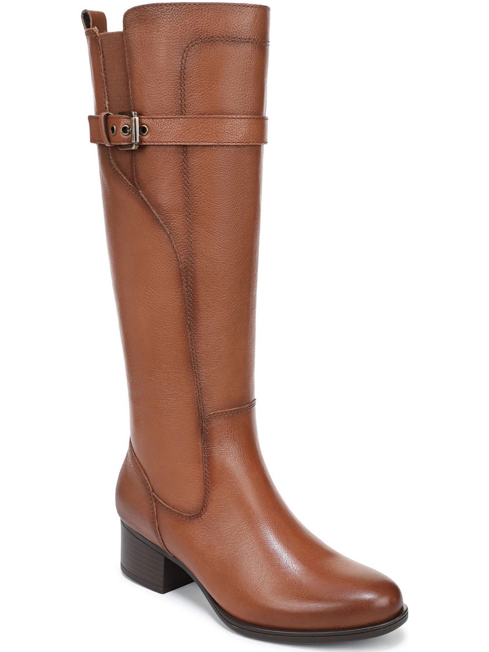 NWOB Naturalizer Cognac Leather Over-the-Knee Riding Boots 9W Wide Calf